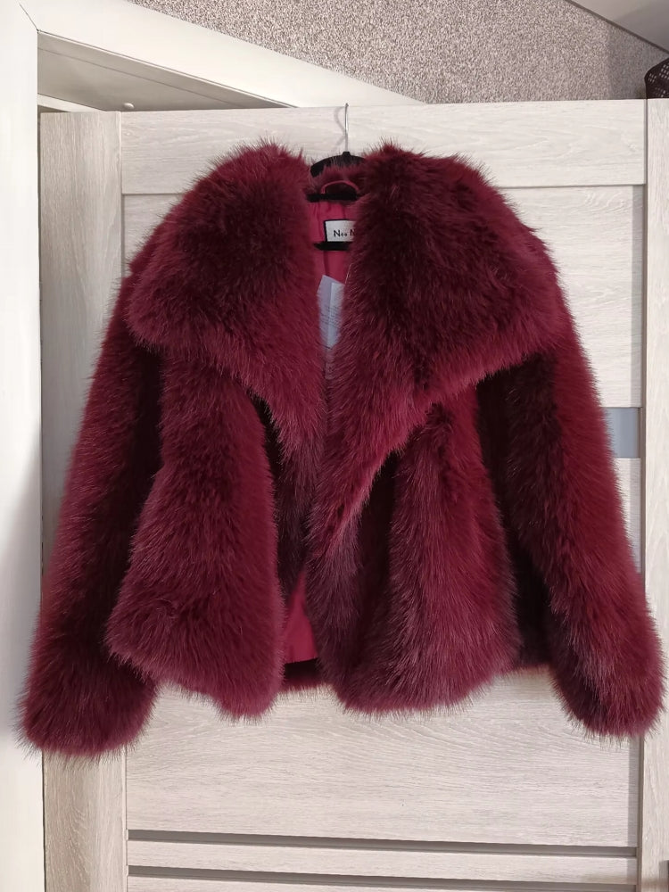 Women Luxury Big Fur Collar Overcoats Coats & Jackets - Tophatter Daily Deals