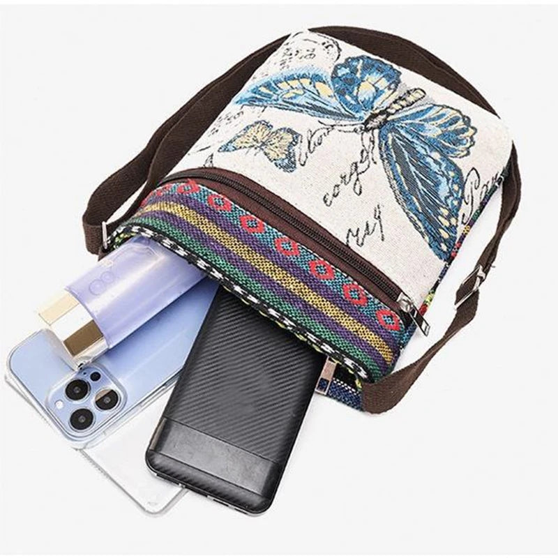 Retro Ethnic Style Small Canvas Bag Women Bag - Tophatter Daily Deals