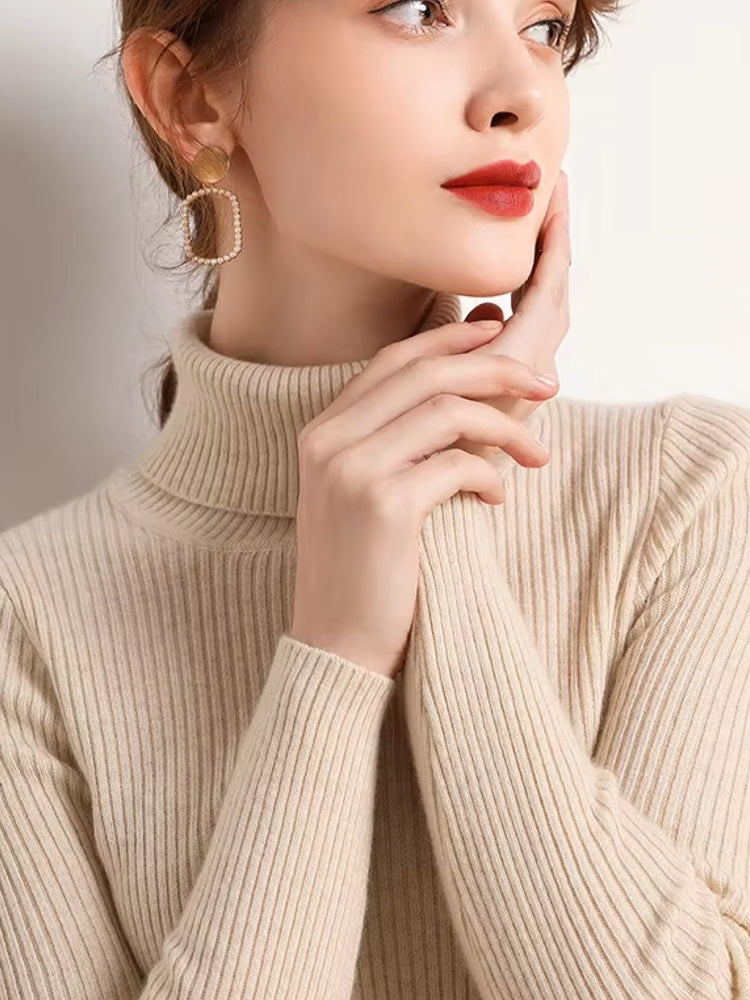 Basic Soft Top Sweaters For Women Beige Blouses - Tophatter Daily Deals