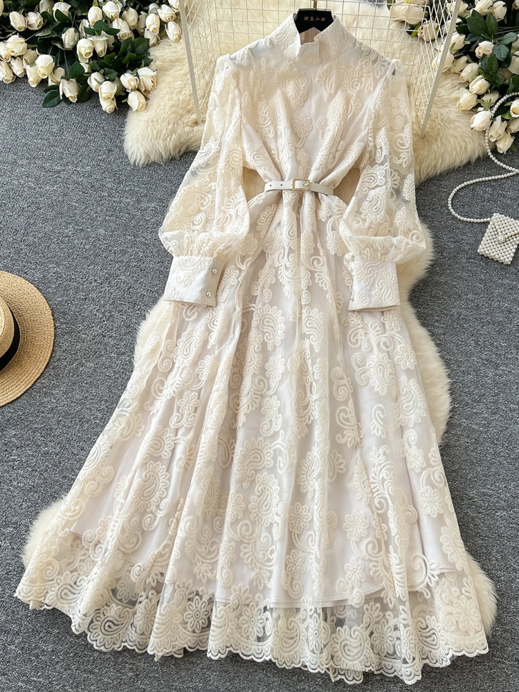Elegant Stand Neck Belt Dinner Party Maxi Dresses Maxi Dresses - Tophatter Daily Deals