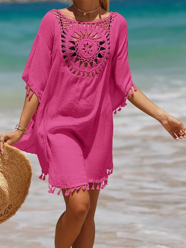 Sexy Comfortable Women Swimsuit Cover Up Dress Pink Swimwear - Tophatter Daily Deals