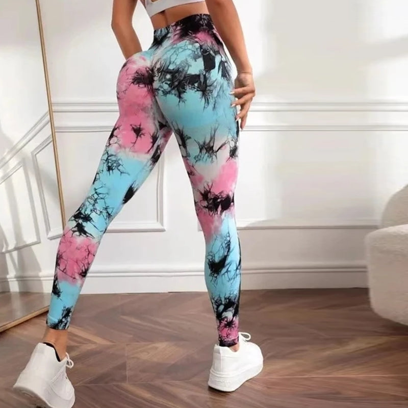 Print Tie Dye Sports Leggings Gym Brown Leggings - Tophatter Daily Deals