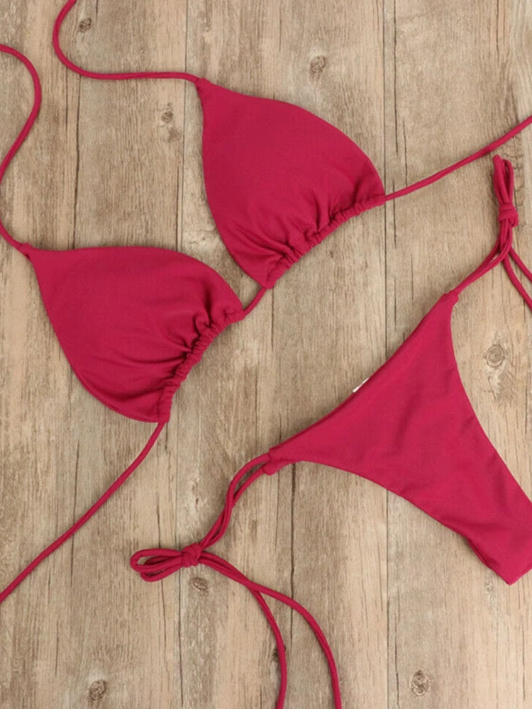 Bikini T-Back Low Rise Thong Bandage Style Swimwear - Tophatter Daily Deals