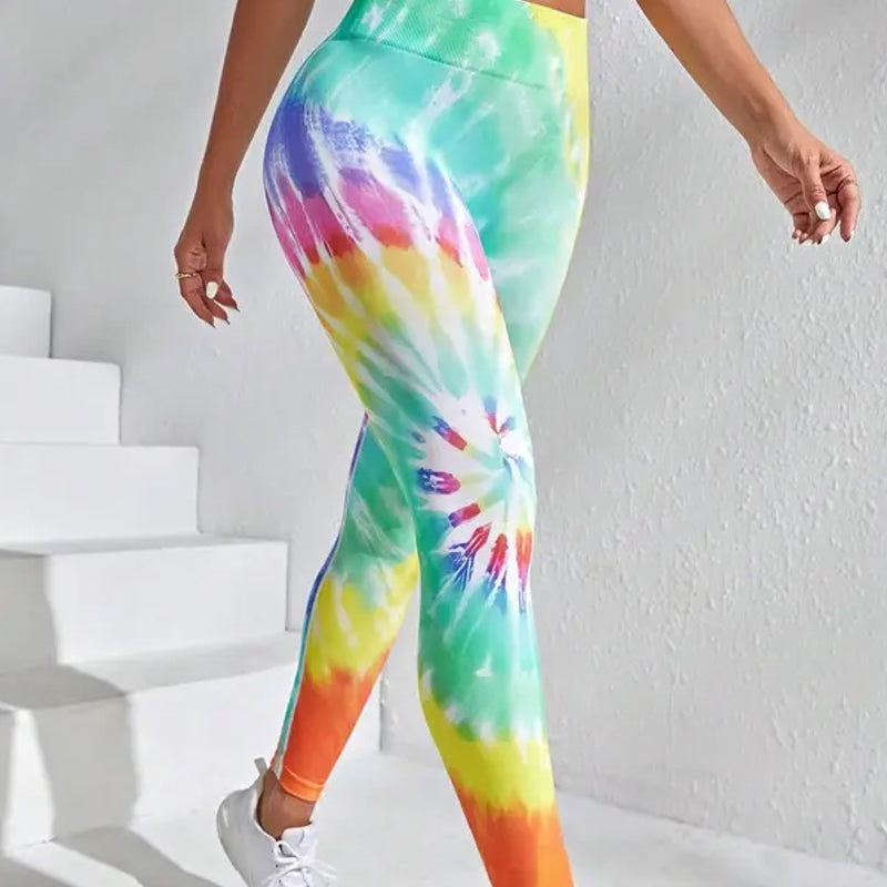 Print Tie Dye Sports Leggings Gym Bronze Leggings - Tophatter Daily Deals