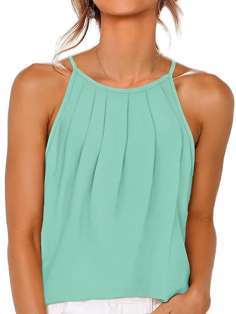 Fashion Women Spaghetti Strap Tops Blouses - Tophatter Daily Deals