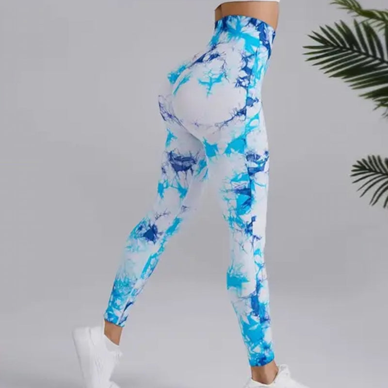 Print Tie Dye Sports Leggings Gym White Leggings - Tophatter Daily Deals
