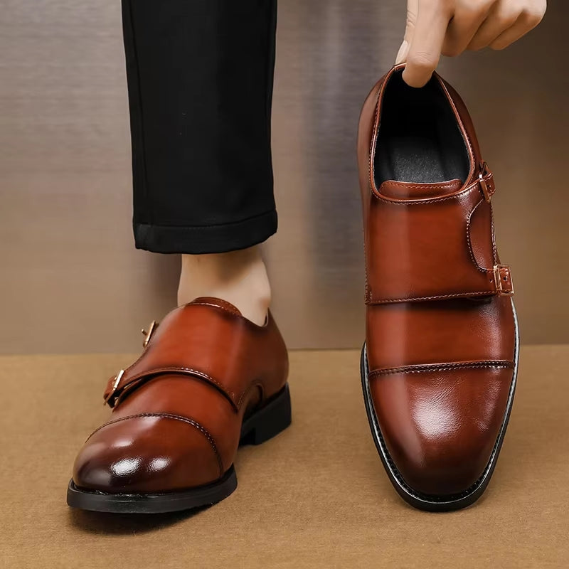 Men's Anti slip Business Brogues Shoes Brown Men Dresses Shoes - Tophatter Daily Deals