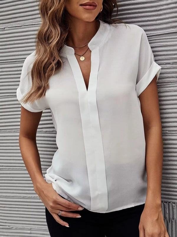Solid White Women Shirts Blouses And Tops XXL Blouses - Tophatter Daily Deals