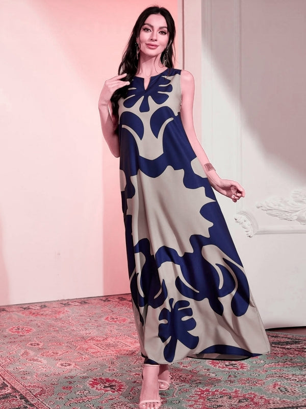 Abstract Print Sleeveless Maxi Dress Maxi Dresses - Tophatter Daily Deals