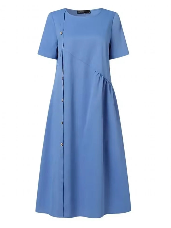 Elegant O-neck Long Dress Midi Dresses - Tophatter Daily Deals