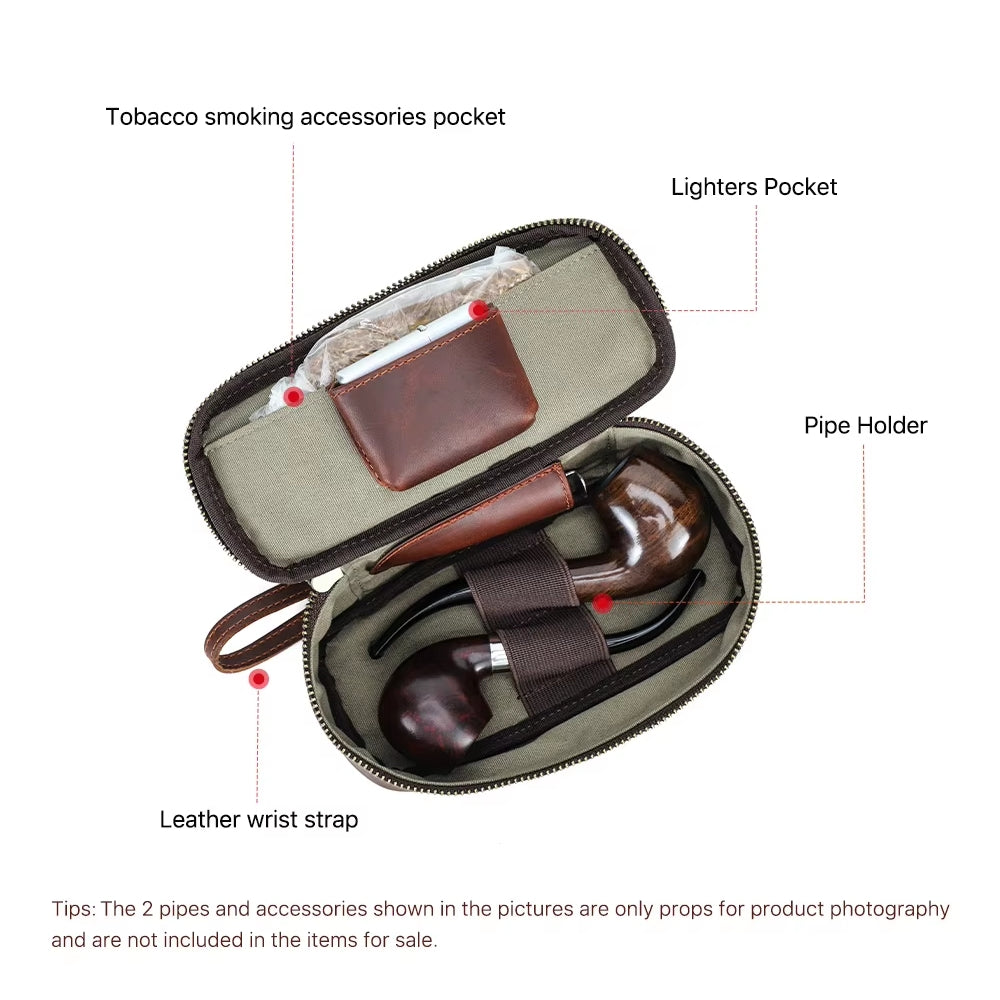 Portable Herb Smoke Pipe Case Leather Bag Men Bags - Tophatter Daily Deals