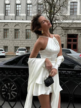 Elegant Shawl Ruffle Sexy Mini Dresses Mini Dresses - Tophatter Daily Deals