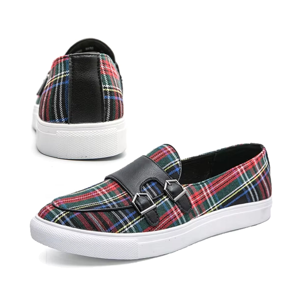Classic Canvas Plaid Loafers For Men Loafers - Tophatter Daily Deals