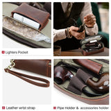 Portable Herb Smoke Pipe Case Leather Bag Men Bags - Tophatter Daily Deals
