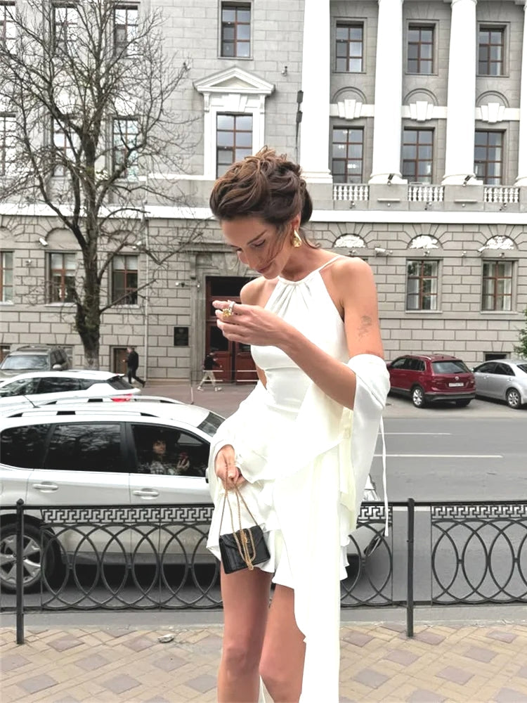 Elegant Shawl Ruffle Sexy Mini Dresses Mini Dresses - Tophatter Daily Deals