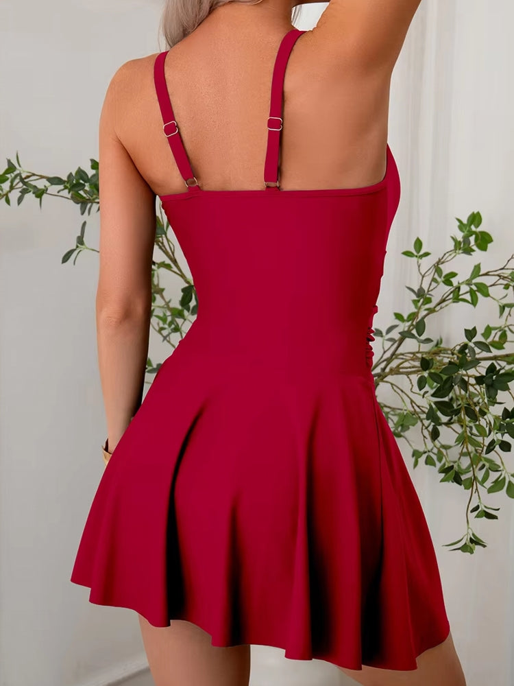 Fashion One-piece Swimsuit Women's Skirt Swimwear - Tophatter Daily Deals