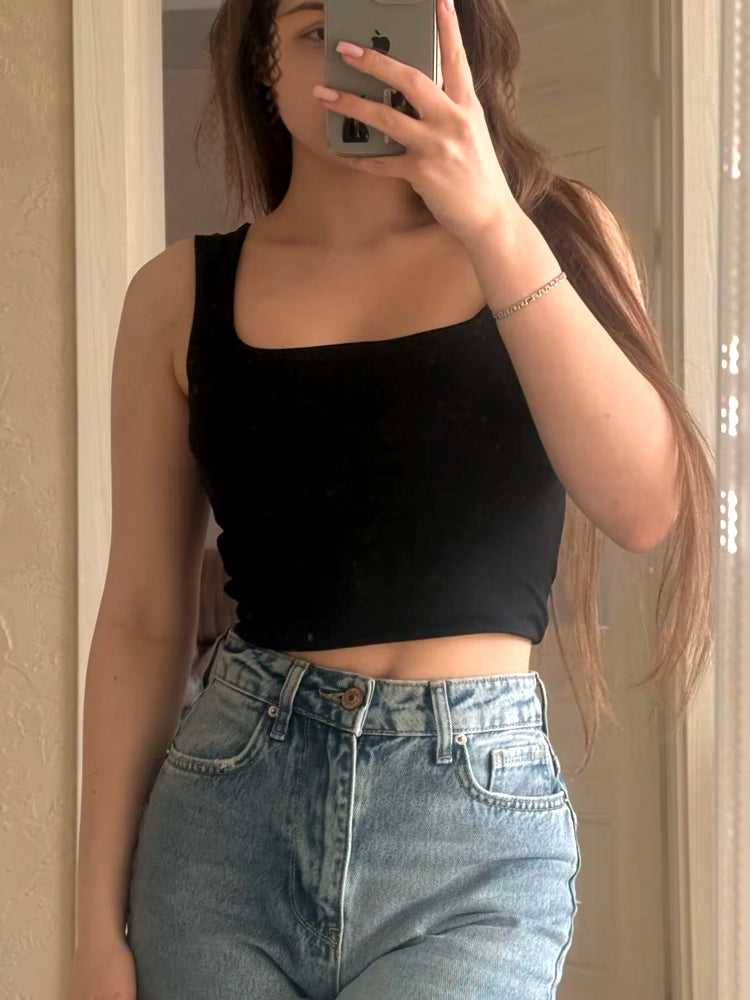 Summer Sexy Sleeveless Collar Crop Top Blouses - Tophatter Daily Deals