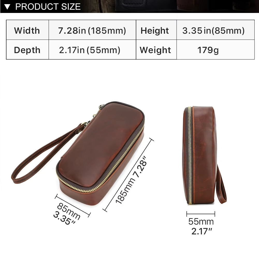 Portable Herb Smoke Pipe Case Leather Bag Men Bags - Tophatter Daily Deals