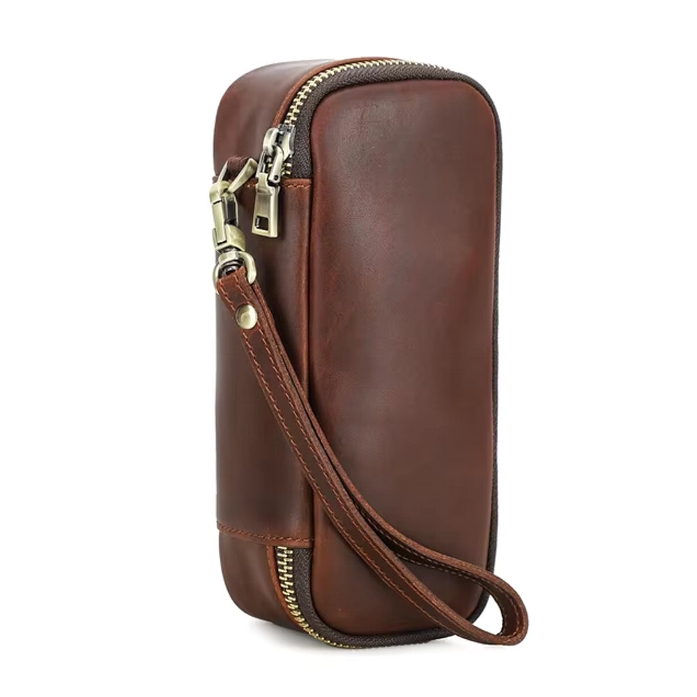 Portable Herb Smoke Pipe Case Leather Bag Men Bags - Tophatter Daily Deals