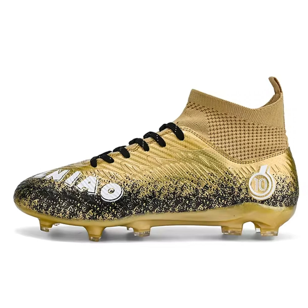 Soccer Shoes Grass Futsal Cleats Football Shoes AG Gold Soccer Shoes - Tophatter Daily Deals