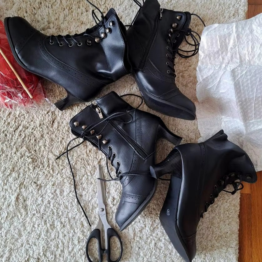 Fashion Pointed Toe Thick Sole Short Boot Boots - Tophatter Daily Deals