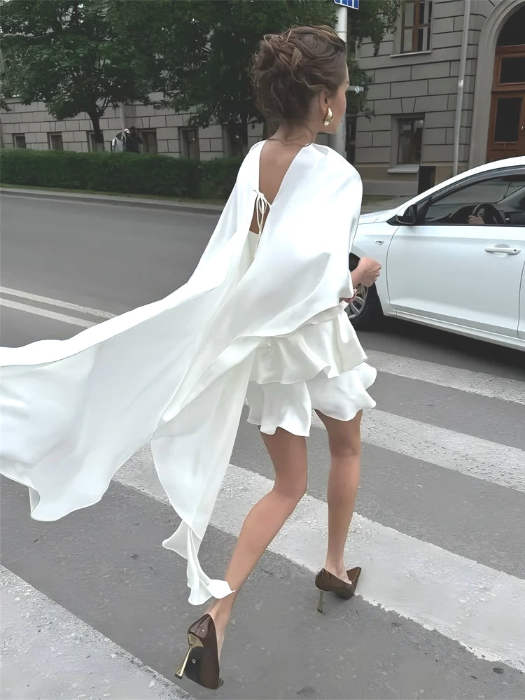 Elegant Shawl Ruffle Sexy Mini Dresses Mini Dresses - Tophatter Daily Deals