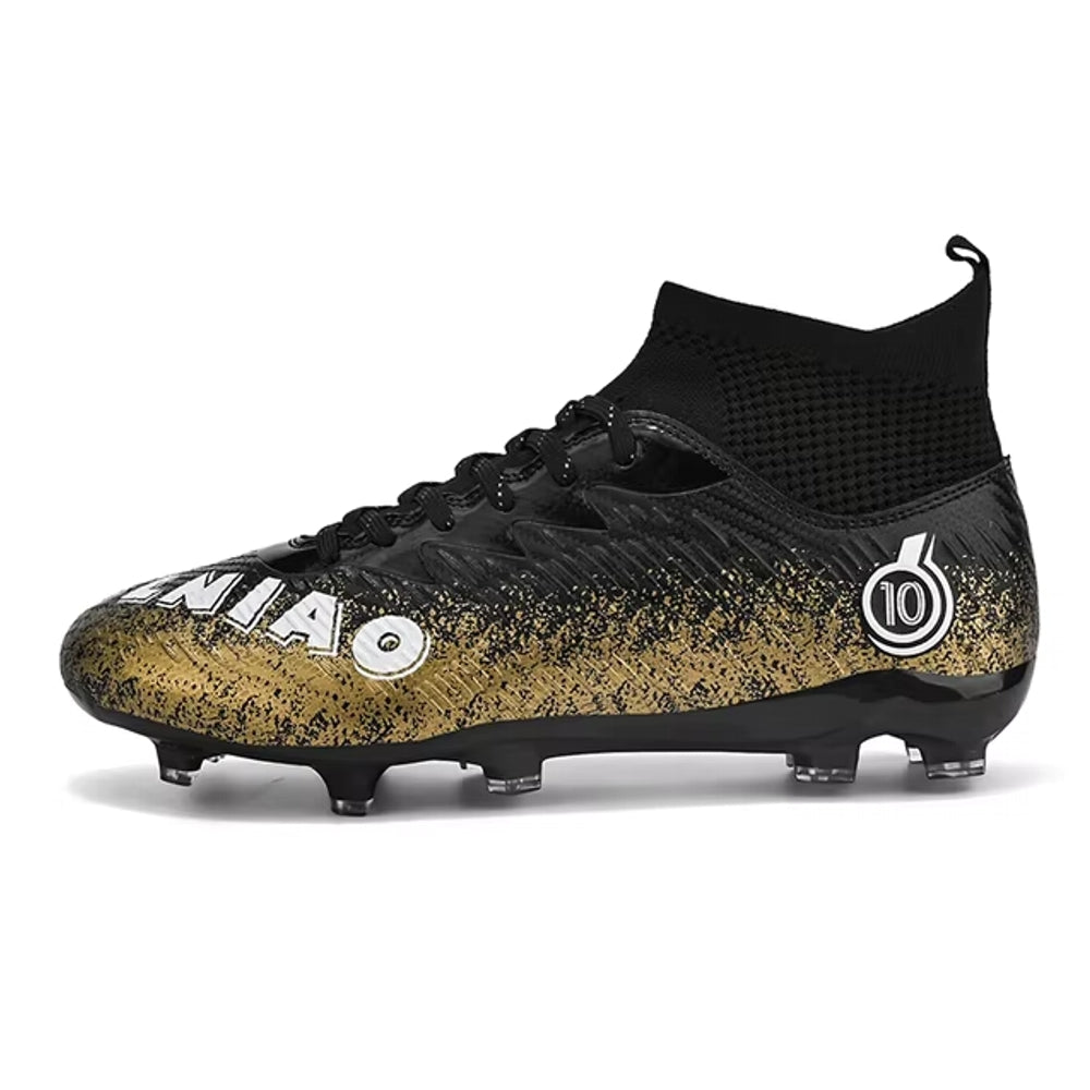 Football Shoes Grass Futsal Cleats Soccer Shoes AG Black Soccer Shoes - Tophatter Daily Deals