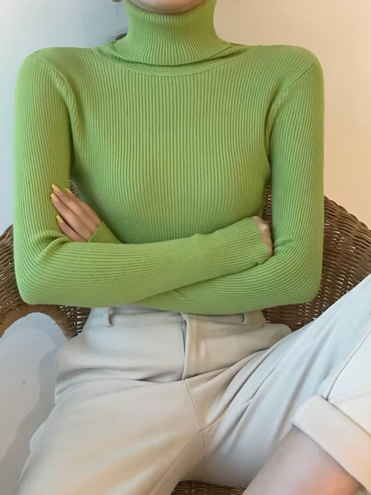 Basic Soft Top Sweaters For Women Light Green Blouses - Tophatter Daily Deals