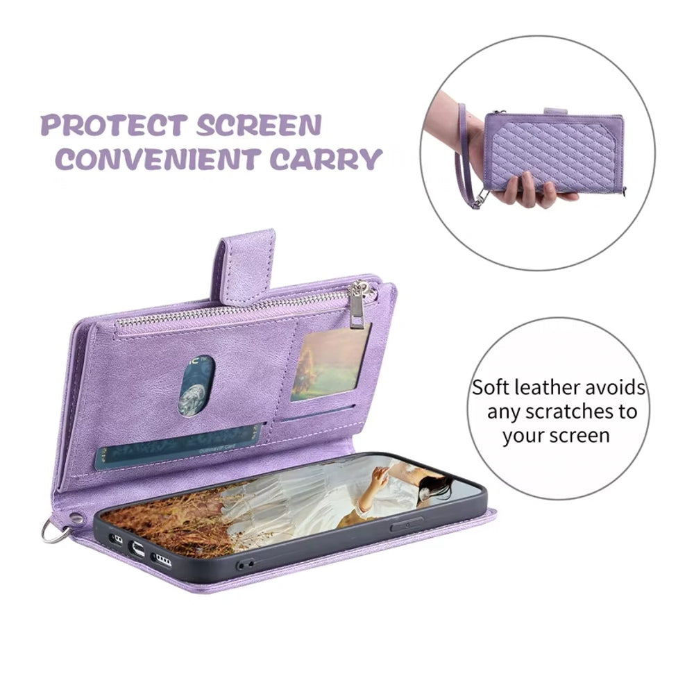 Luxury Zipper Leather Cover for Samsung Galaxy A Series Mobile Phone Cases - Tophatter Daily Deals