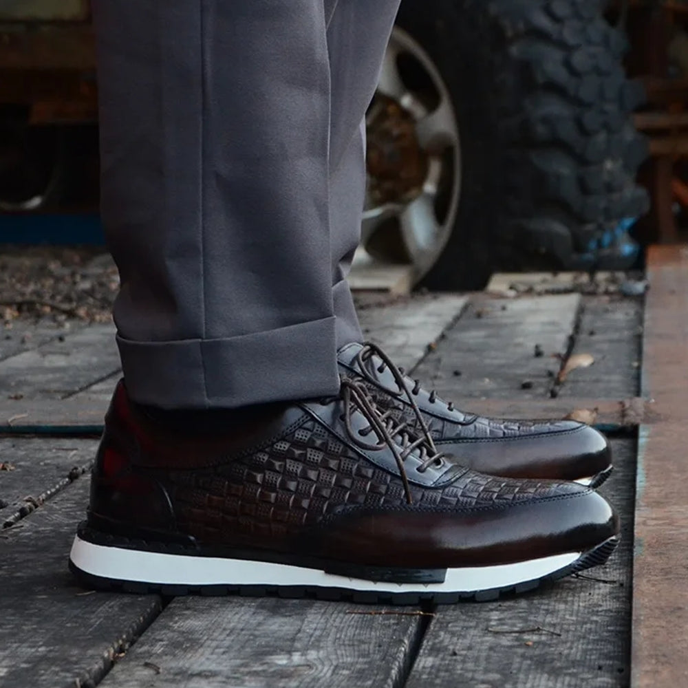 Sport Sneakers Men Leather Business Casual Shoes Men Shoes - Tophatter Daily Deals