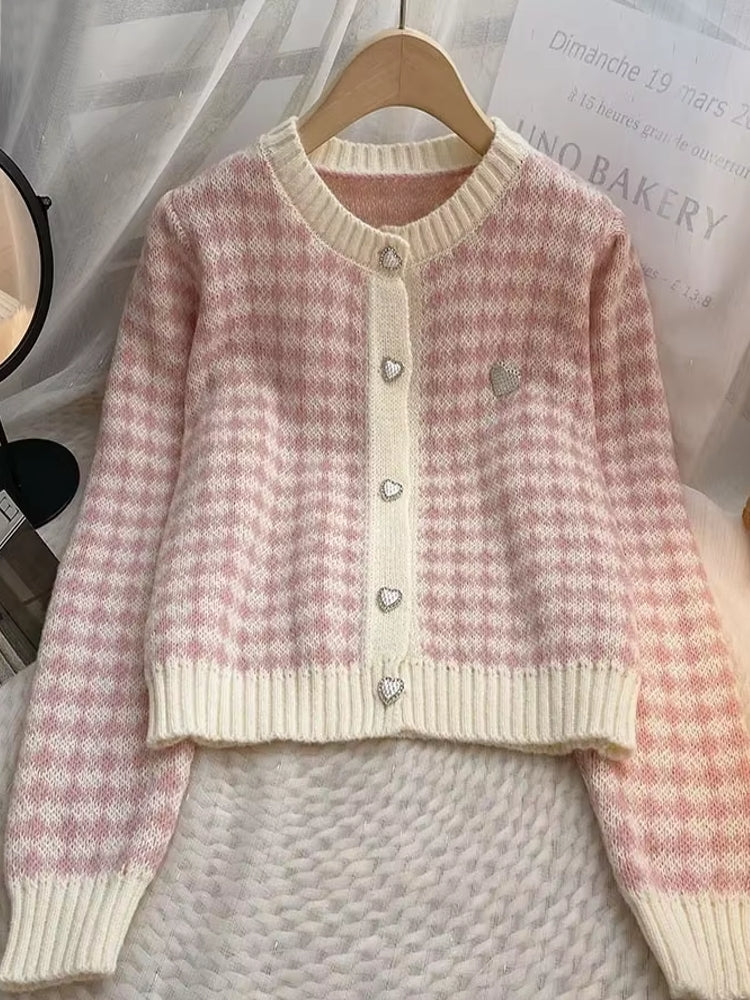 Elegant Ladies Short Knit Sweater Coat Pink One size Blouses - Tophatter Daily Deals