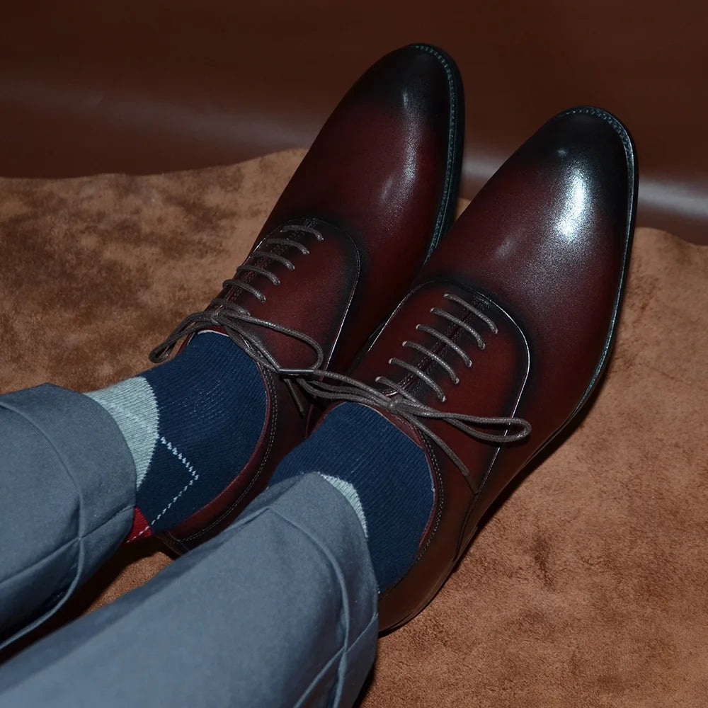 Classic Genuine Leather Men Oxford Dress Shoes Men Dresses Shoes - Tophatter Daily Deals