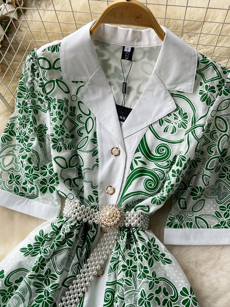 Paisley Pattern Pleated Long Robes Beautiful Dress Green Maxi Dresses - Tophatter Daily Deals