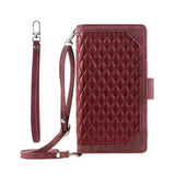 Luxury Zipper Leather Cover for Samsung Galaxy A Series Red Mobile Phone Cases - Tophatter Daily Deals