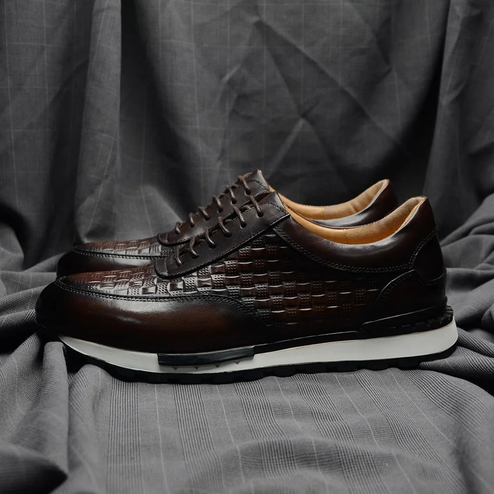 Sport Sneakers Men Leather Business Casual Shoes Men Shoes - Tophatter Daily Deals