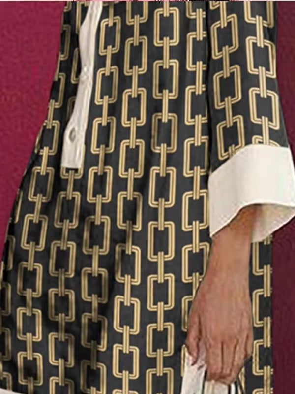 Lapel Collar Long Sleeves A-line Party Dresses Mini Dresses - Tophatter Daily Deals