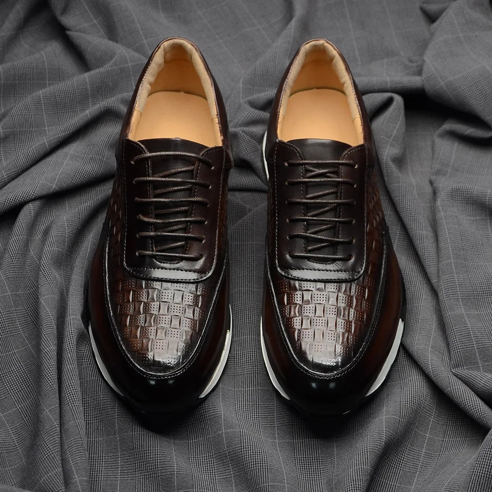 Sport Sneakers Men Leather Business Casual Shoes Men Shoes - Tophatter Daily Deals