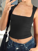 Summer Sexy Sleeveless Collar Crop Top Blouses - Tophatter Daily Deals