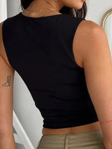 Summer Sexy Sleeveless Collar Crop Top Blouses - Tophatter Daily Deals