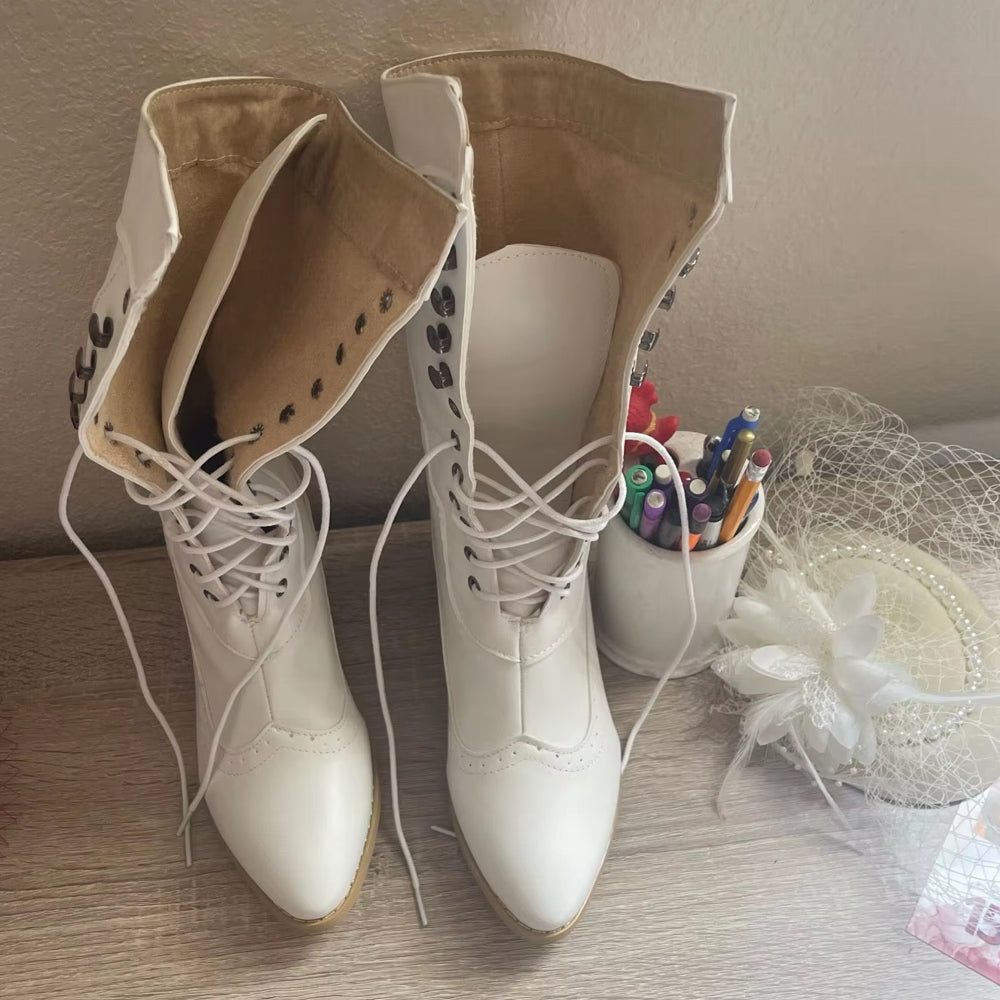 Retro Knight Boots Lady Cosplayer Heel Shoe Boots - Tophatter Daily Deals
