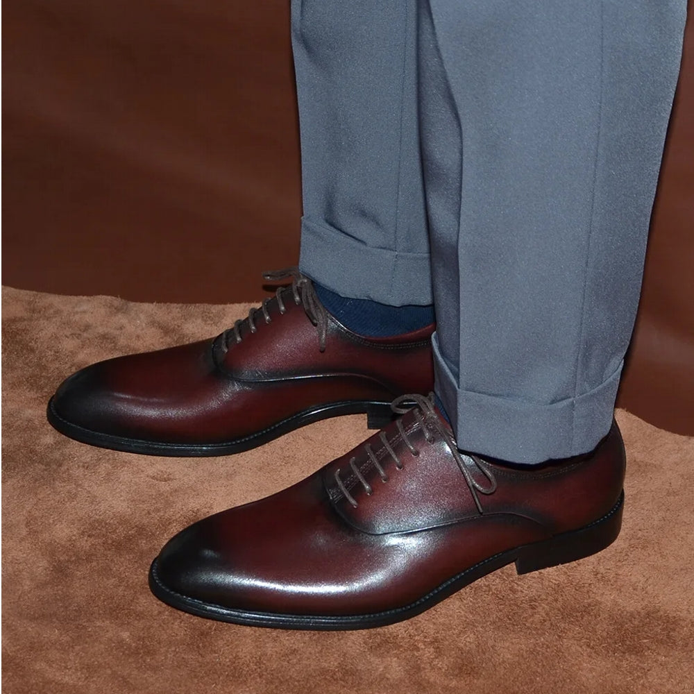 Classic Genuine Leather Men Oxford Dress Shoes Men Dresses Shoes - Tophatter Daily Deals