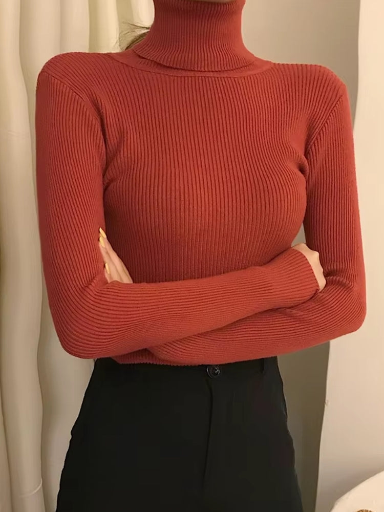 Basic Soft Top Sweaters For Women Orange Blouses - Tophatter Daily Deals