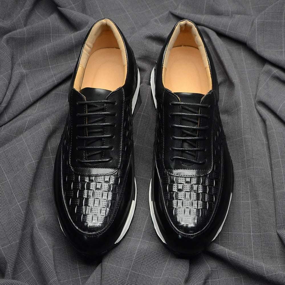 Sport Sneakers Men Leather Business Casual Shoes Men Shoes - Tophatter Daily Deals
