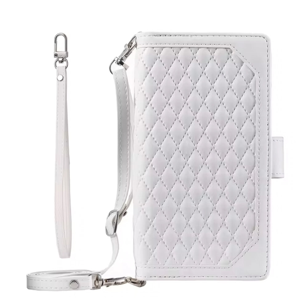 Luxury Zipper Leather Cover for Samsung Galaxy White Samsung Cases - Tophatter Daily Deals