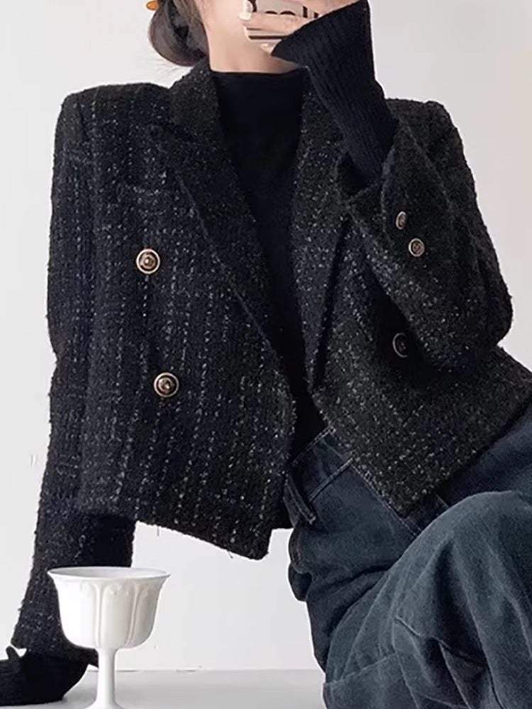 Long Sleeve Office Top Plaid Outerwear Work Wear Blazers - Tophatter Daily Deals