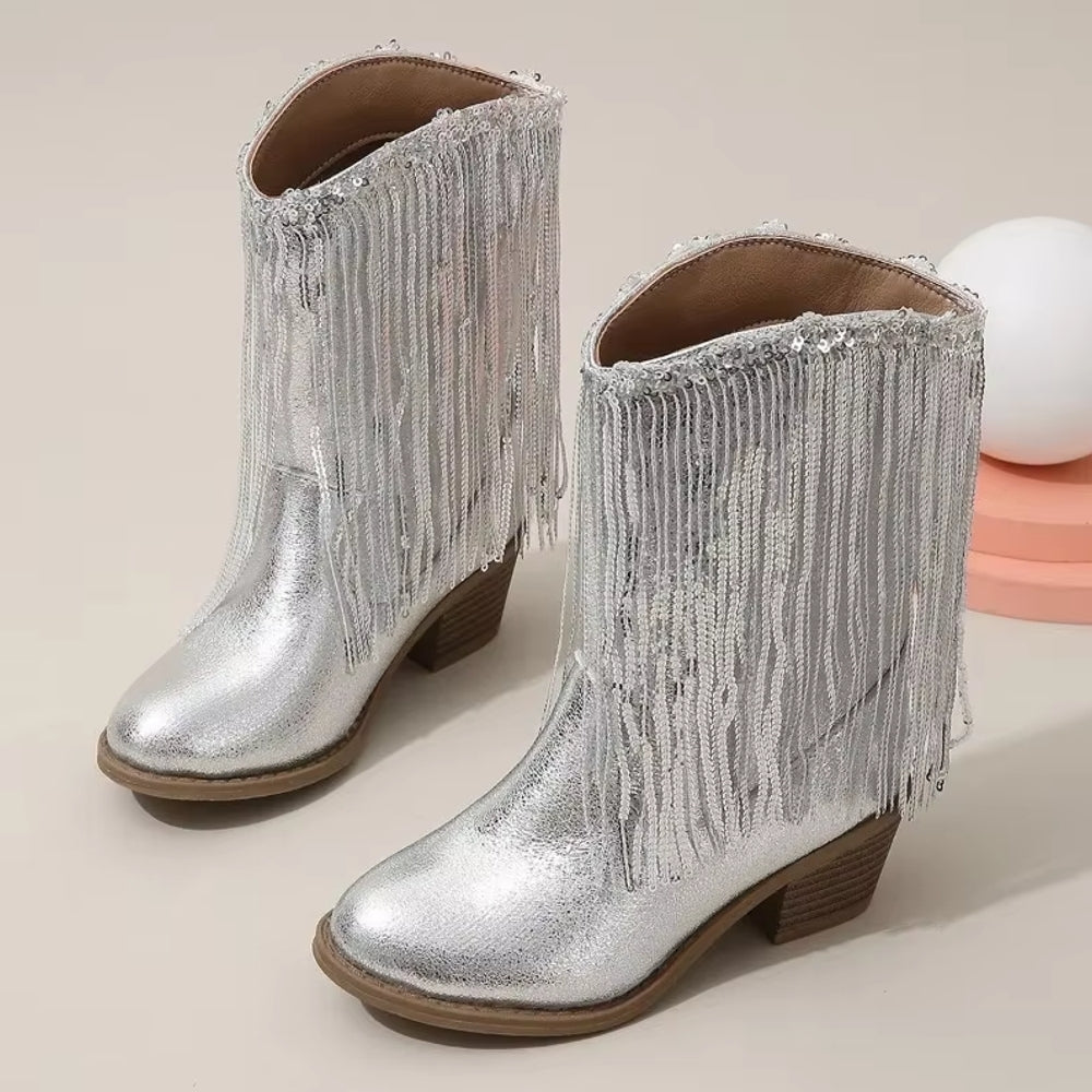 Tassels Pink Elegant Britain Princess Children Boot Shoes - Tophatter Daily Deals