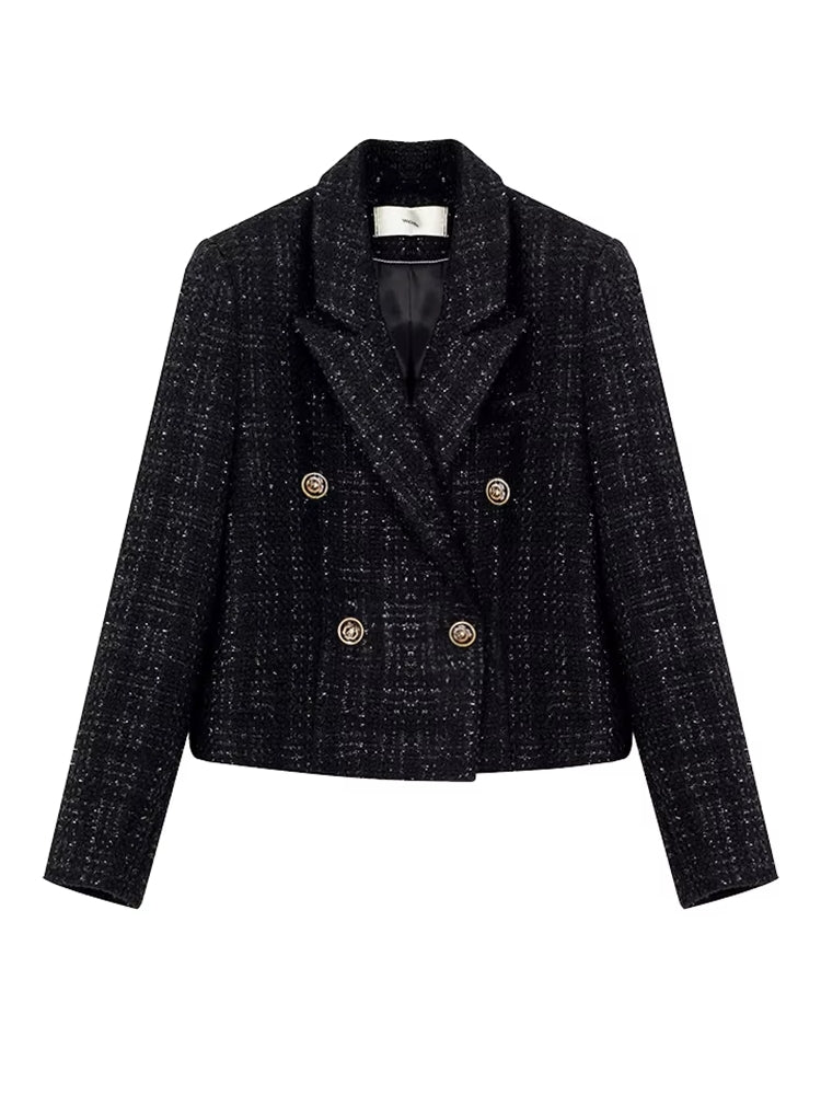 Long Sleeve Office Top Plaid Outerwear Work Wear Blazers - Tophatter Daily Deals
