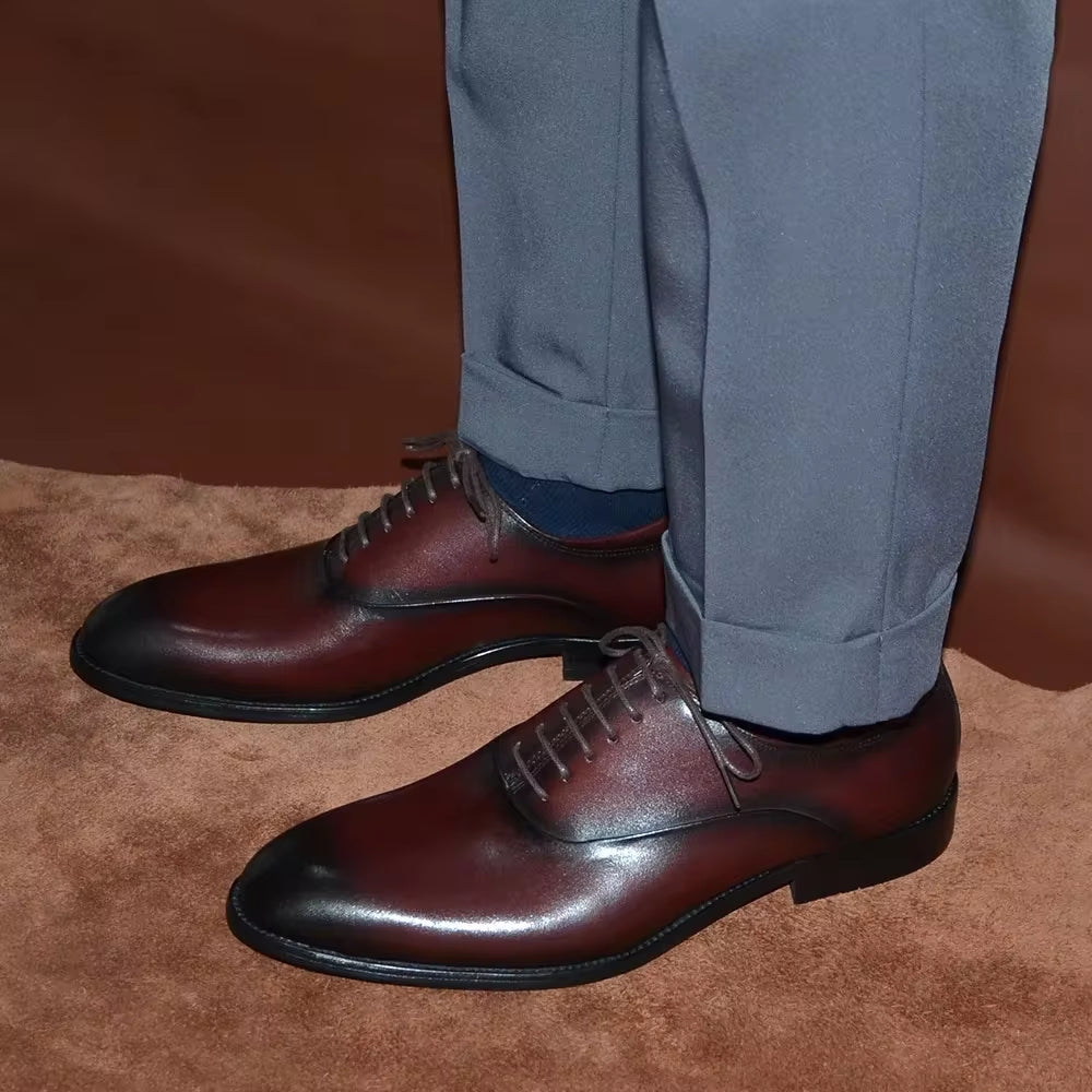 Classic Genuine Leather Men Oxford Dress Shoes Men Dresses Shoes - Tophatter Daily Deals