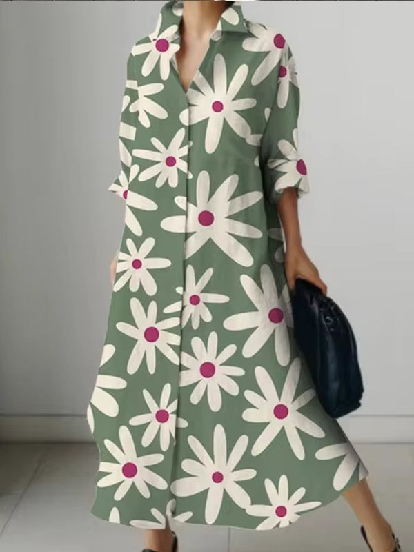 Women's Elegant Shirt Dresses Light Green Maxi Dresses - Tophatter Daily Deals