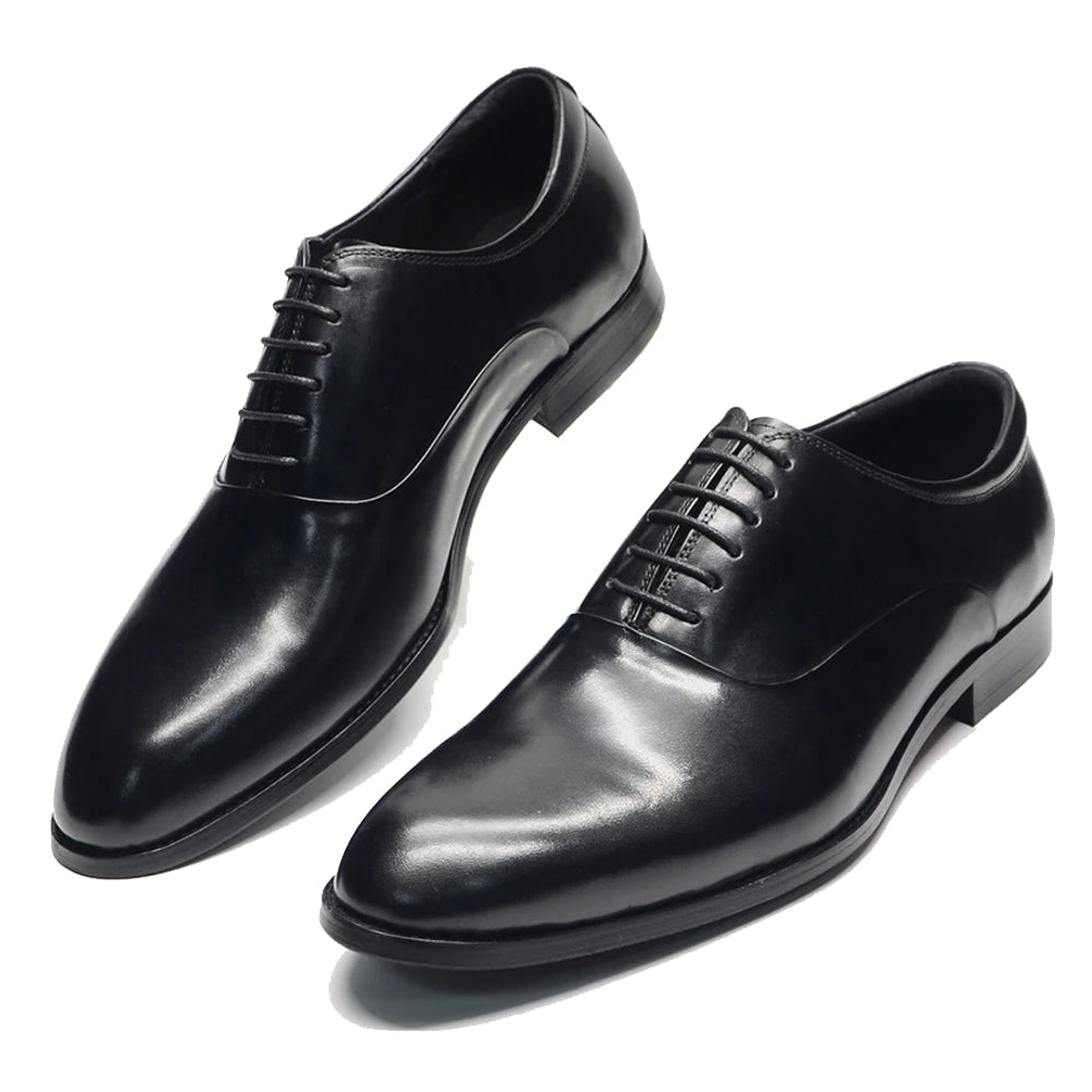Classic Genuine Leather Men Oxford Dress Shoes Black Men Dresses Shoes - Tophatter Daily Deals